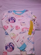 Burt's Bees Galaxy Pajamas Girls 2 Piece Set 100 Organic Cotton PJS Size 8