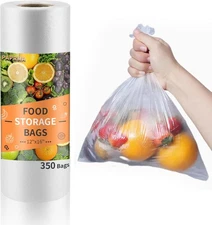 12"x16" Disposable Bags for Food Storage, 350 Clear Produce Bags