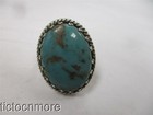 VINTAGE BELL TRADING NAVAJO INDIAN TURQUOISE STONE PORTRAIT RING STERLING — photo 2