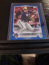 2022 Topps Opening Day Christian Yelich Milwaukee Brewers Blue Foil
