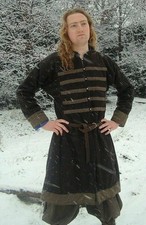 Men Middle Age Costume Medieval Tunic Black Color, Only Jacket For Sale