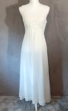 Vintage ShadowLine Negligee Gown 2 Layer Small All Nylon Lace Bodice Wide Sweep