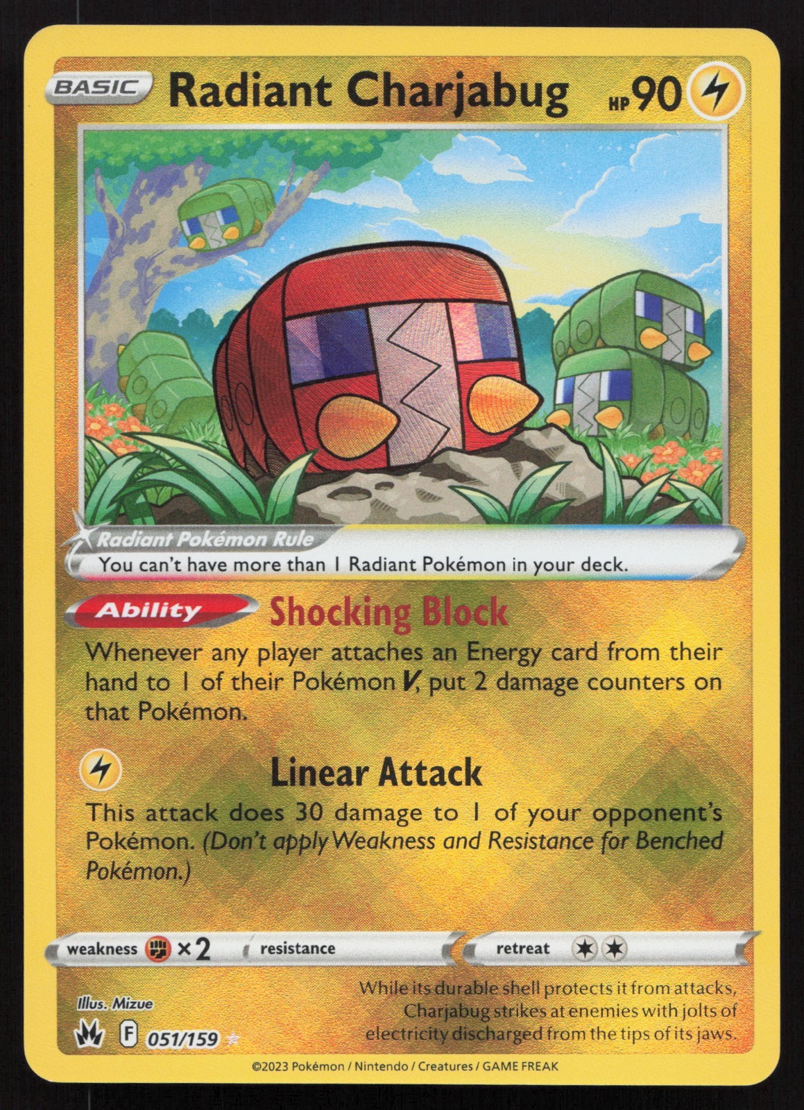 Radiant Charjabug 051/159 - Crown Zenith - NM