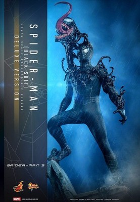 SPIDER-MAN 3 - SPIDERMAN DELUXE BLACK SUIT ACTIONFIGUR HOT TOYS MMS 728 SIDESHOW