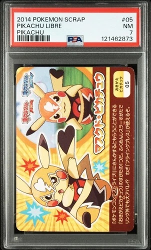 2014 POKEMON SCRAP PIKACHU #05 PIKACHU LIBRE PSA 7