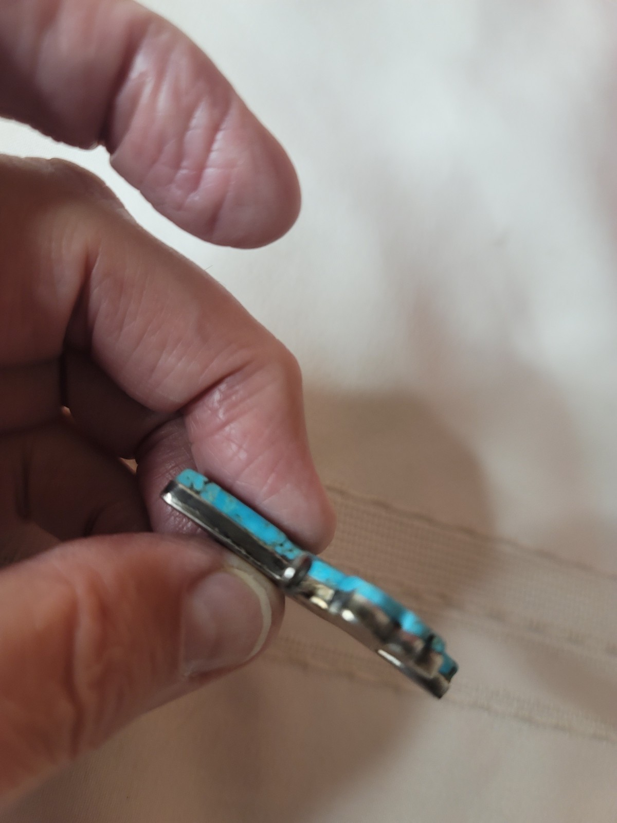 Vintage NATIVE AMERICAN? Turquoise? Roadrunner Signed dp (SEE DESCRIPTION)