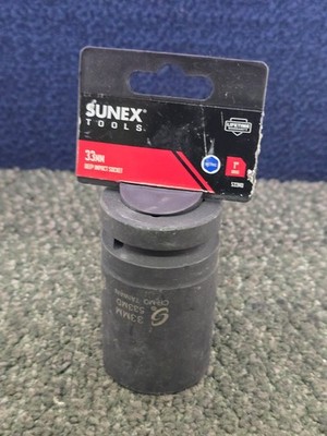 Sunex Tools 533MD 1'' Drive 6-Point 33mm Deep Impact Socket Black Oxide Finish