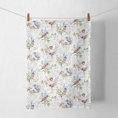 Gartenvögel Geschirrtuch - 100% Baumwolle Küchentuch - Frühling Haus & Geschenkidee