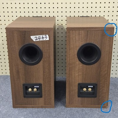 KEF Q Concerto Meta Bookshelf Speakers, Walnut(Used Pair, Damaged
