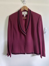 Vintage Jones New York Size 6 Purple Suit Blazer Jacket 100 Wool 80s 90s USA