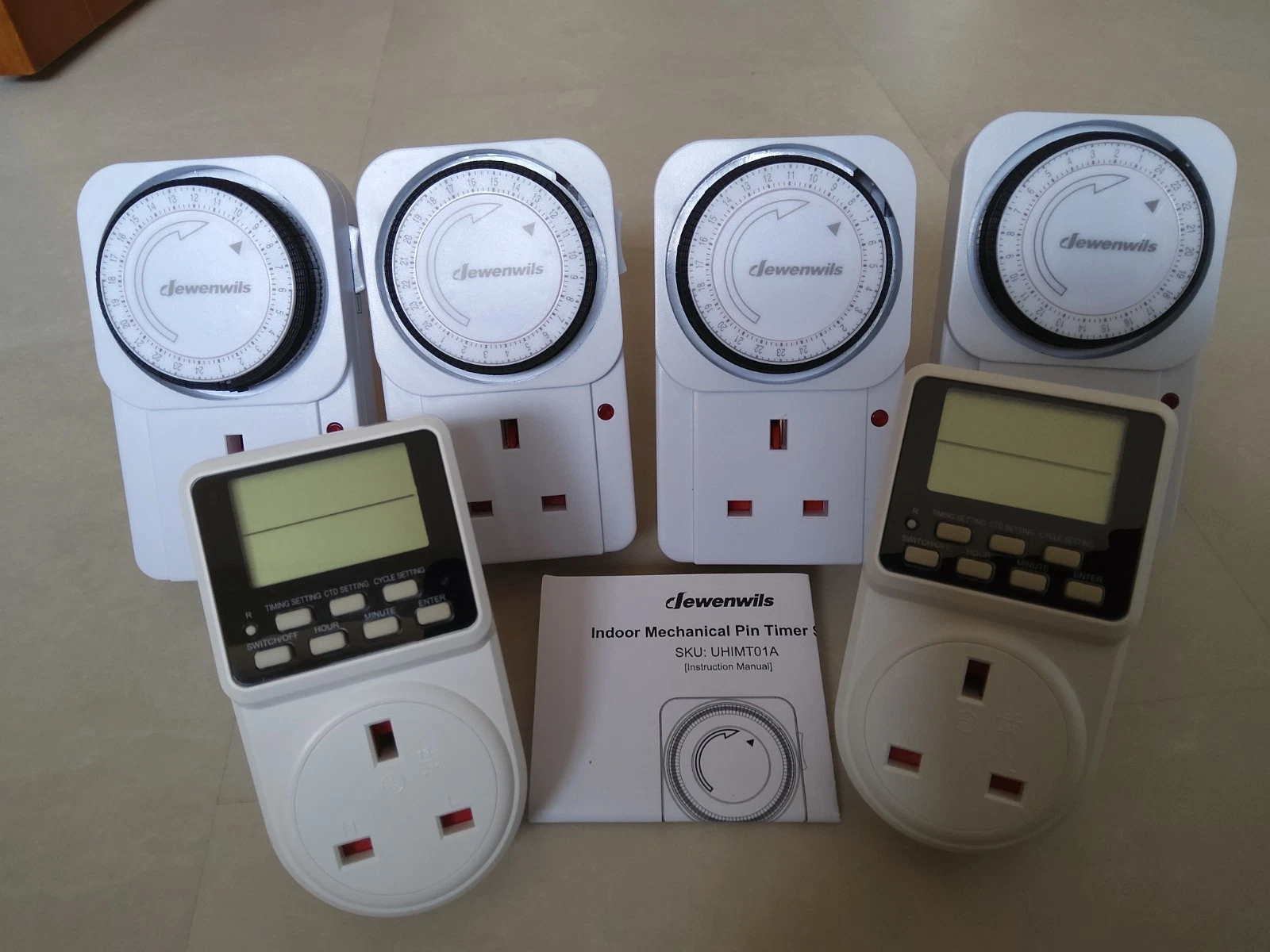 DIGITAL & MECHANICAL TIMER SWITCHES UK PLUGS (JOB LOT OF 6 )