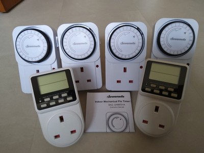 DIGITALE & MECHANISCHE ZEITSCHALTUHREN UK-STECKER (RESTPOSTEN VON 6)