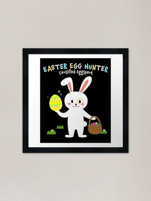 Easter Egg Hunter Certified Eggsper gerahmtes Wandbild Poster Leinwanddruck Bild