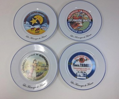 Kiss That Frog Plates Set Lot 4 Les Fromages De France Cheese Appetizer 7.75''