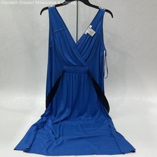 NWT Nine West Women's Size M Blue and Black Sleeveless Dress