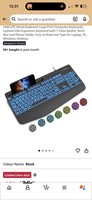 SABLUTE Wired Keyboard Large Print Computer Keyboards, Lighted USB Ergonomic 