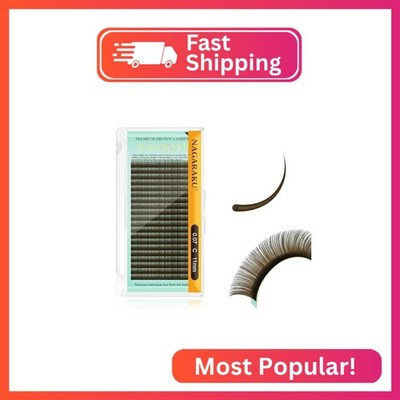 NAGARAKU Natural Brown Color Individual Eyelash Extensions Classic Lashes Faux M