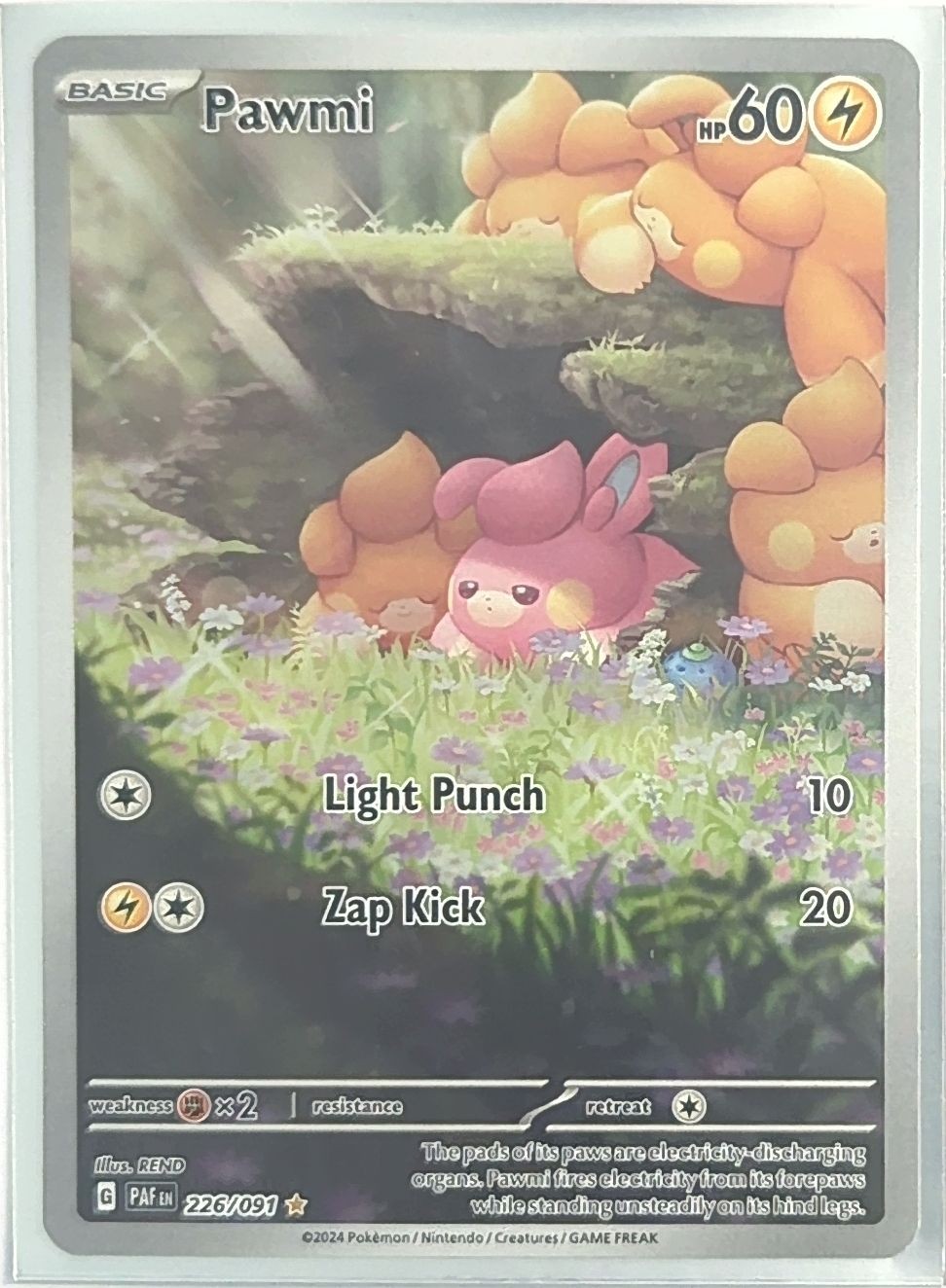 Pokemon TCG - Holofoil Pawmi Illustration Rare 226/091 NM PAF
