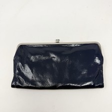 Hobo International Navy Blue Leather Dual Kisslock Lauren Bifold Large Wallet