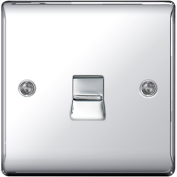 BG Nexus Metal Master Telephone Socket 1 Gang Polished Chrome - NPCBTM1