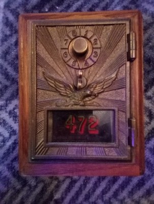 Vintage US Post Office Box Door Bank Working Combo Lock Eagle Brass Finish #472