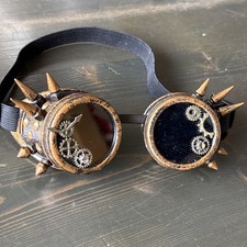 Halloween Steampunk Spikes Goggles Realistic Cosplay Distress Glasses Welding