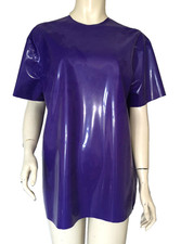Latex Tee Rubber Top T Shirt Shiny Purple Rubberwear Mens Womens