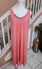 LANE BRYANT Peach Sequin Round Neck Sleeveless Shift Rayon Dress Sz 18/20