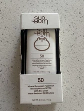 Sun Bum Mineral Sunscreen Face Stick SPF 50  Water Resistant 80min