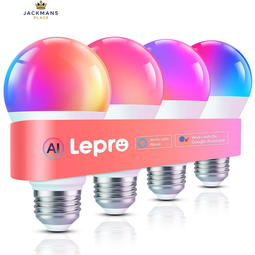Lepro AI Smart Bulb E27, Music Sync WiFi Bulb, Voice Control 806lm, White