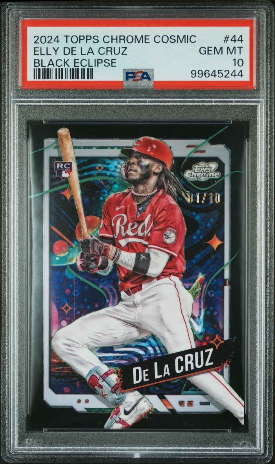 2024 Topps Chrome Cosmic Elly De La Cruz Black Eclipse /10 PSA 10