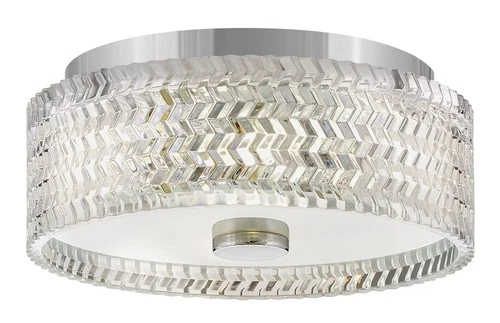 Hinkley Lighting 5041 Elle 2 Light 12"W Flush Mount Drum Ceiling - Chrome - Picture 1 of 12