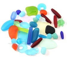 Sea Glass Beads SECONDS, 4oz. Bag With Small To Noticeable Defects, 12