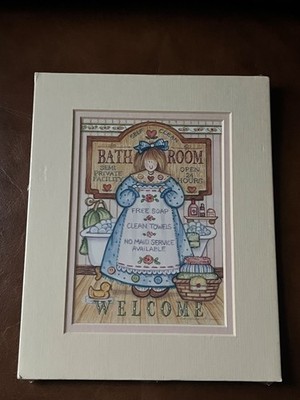 Debra Jordan Bryan Humorous Bathroom WELCOME Print in Dream & Light Pink Double