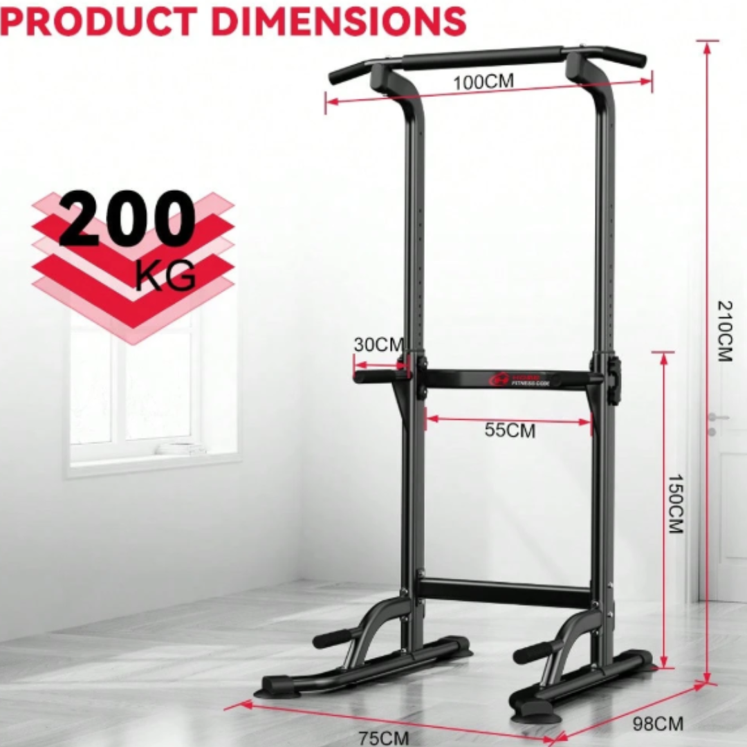 Freestanding Pull Up Bar Dip Station Adjustable Power Tower Home Gym Rack