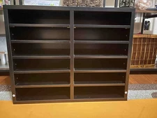 Wood Literature Organizer, 12 Compartments, File Sorter with Removable Shelves