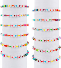12 Pcs Friendship Bracelets - Colorful Beads, Love Heart, Letter Beads, Motivati
