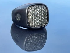 RARE David Yurman Streamline Signet Color-Change Sapphire Titanium Ring