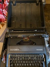 Nadex Coins Pioneer Black manual typewriter w/ hard case - untested thumbnail