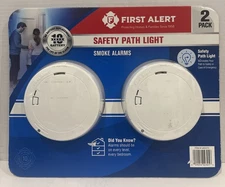 First Alert Smoke Alarms Safety Path Light Model P1210E 2 Pack 10yr SEALED NEW
