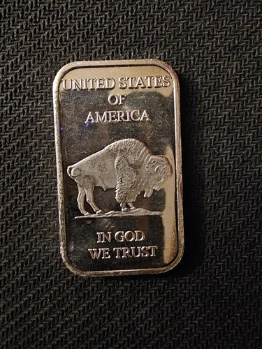 Vintage.  1 ounce American Buffalo silver Rare bar.  .999 Fine Silver..