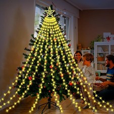 350 LED Outdoor Waterfall String Lights Christmas Tree Waterproof Garden Decor