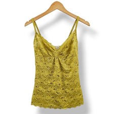 Vintage Y2K Flawless Babydoll Lace Cami Yellow Sheer Fairy 90s Coquette Gypsy
