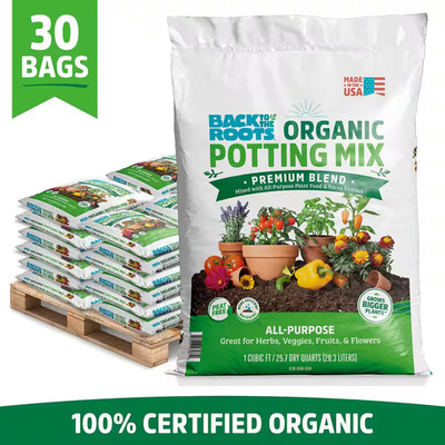 Organic Bulk Potting Mix Soil (30 1 Cu. Ft. Bags) Peat-Free, Blended with Organi
