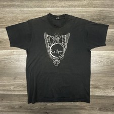 Vintage Eclipse Band Shirt Mens XL Black Solar Eclipse Faded 90s Made in USA
