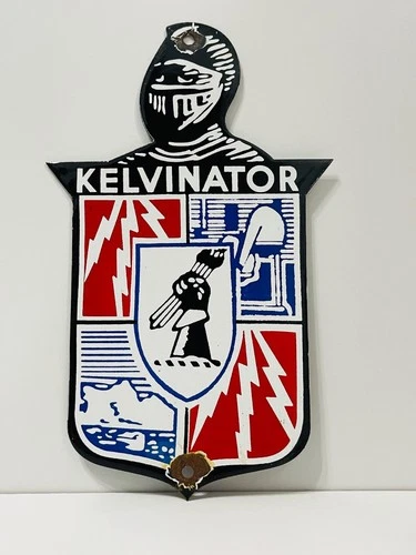 Kelvinator Porcelain Enamel Classic Vintage Sign 10 x 5 1/2 inch