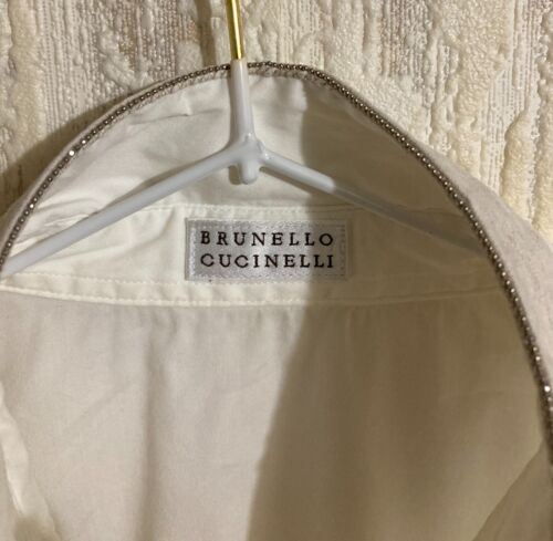 Brunello Cucinelli Shirt White Short Sleeve Made in Italy Size Women's - M - Picture 3 of 13