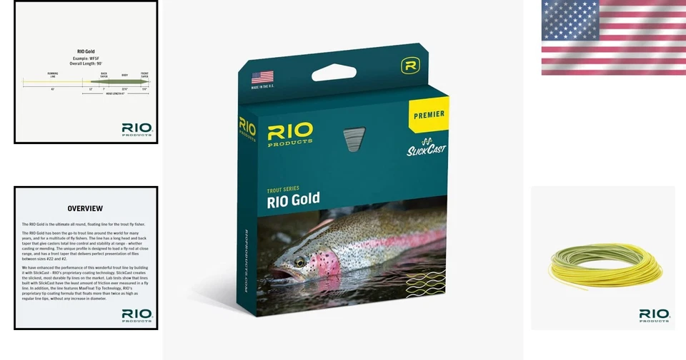 RIO Premier Gold Fly Line - 2 a 22 moscas, rendimiento ultra pulido, todos los niveles Foto 2 de 4