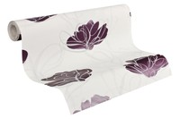 Living Walls 1319-28 Floral Design Wallpaper White/grey/purple Living Walls 1319-28 Floral Design Wallpaper White/grey/purple