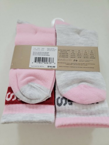 Levi’s Girls Socks Regular Cut New W/ Tags 6 Pack Size 5/7Y Pink, White, & Grey - Picture 7 of 7